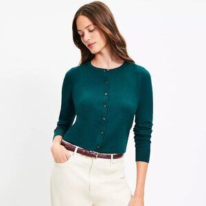 LOFT green cardigan